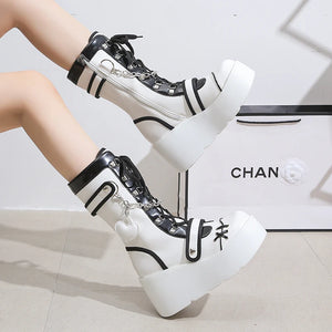 White Goth Platform Boots