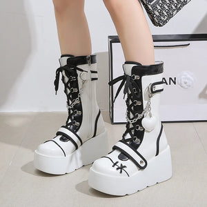 White Goth Platform Boots