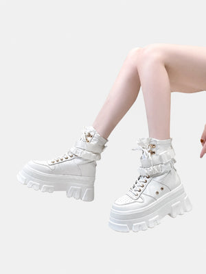 White Gothic Platform Boots