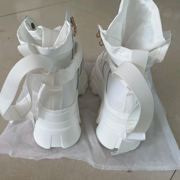 White Gothic Platform Boots