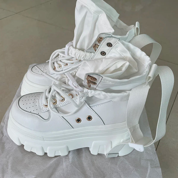 White Gothic Platform Boots