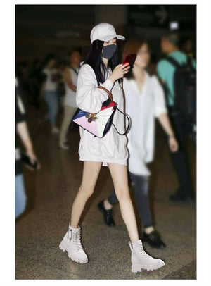 White Heeled Platform Boots