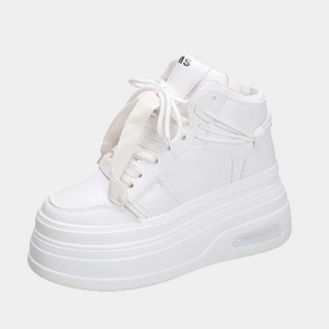 White High Top Platform Sneakers