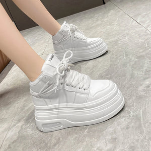 White High Top Platform Sneakers
