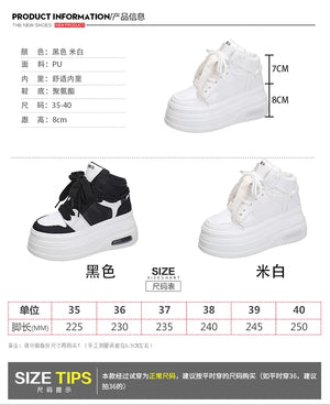 White High Top Platform Sneakers