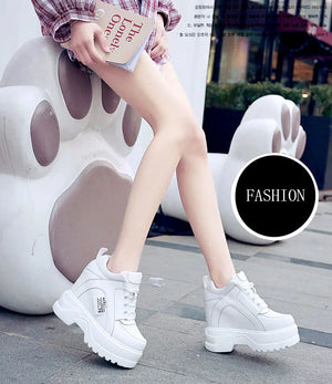 White High Top Sneakers Platform
