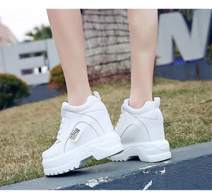 White High Top Sneakers Platform