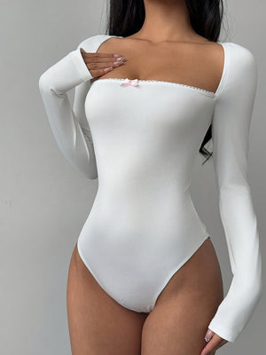 White Lace Bodysuit Top