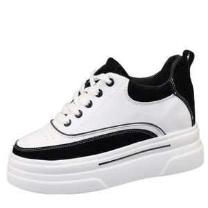 White Lace Platform Sneakers