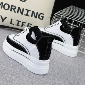 White Lace Platform Sneakers