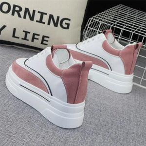 White Lace Platform Sneakers