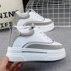 White Lace Platform Sneakers