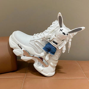 White Lace Up Platform Boots