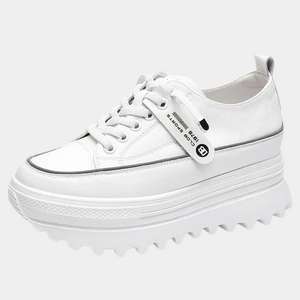 White Leather Platform Sneakers