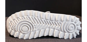 White Leather Platform Sneakers