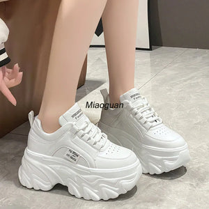 White Leather Sneakers Platform