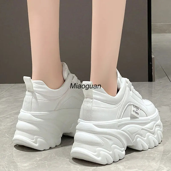 White Leather Sneakers Platform