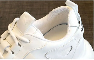 White Leather Sneakers Womens Platform