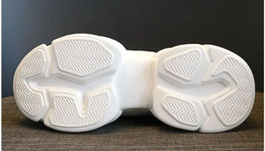 White Leather Sneakers Womens Platform