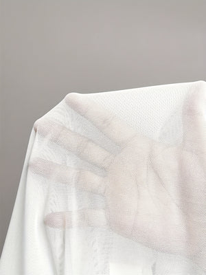 White Mesh Long Sleeve Bodysuit