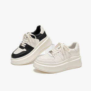 White Metal Platform Sneakers — women chunky platform sneakers