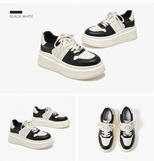 White Metal Platform Sneakers — women chunky platform sneakers