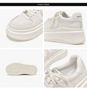 White Metal Platform Sneakers — women chunky platform sneakers