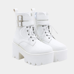 White Platform Ankle Boots