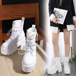 White Platform Ankle Boots