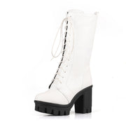 White Platform Boots Womens Fashion