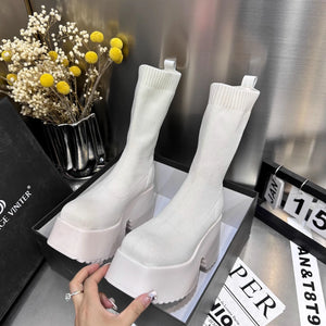 White Platform Boots Womens