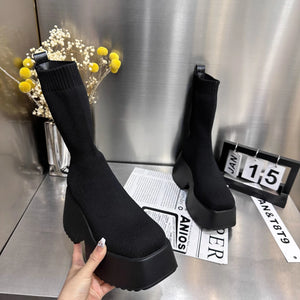 White Platform Boots Womens