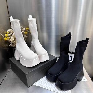 White Platform Boots Womens