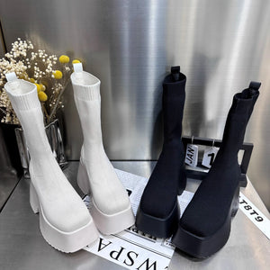 White Platform Boots Womens