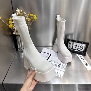White Platform Boots Womens