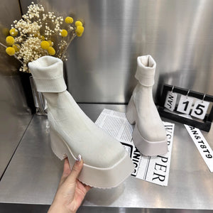 White Platform Boots Womens