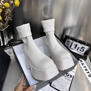 White Platform Boots Womens