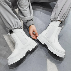 White Platform Chelsea Boot