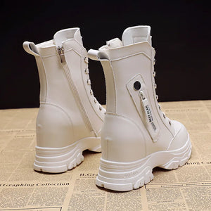 White Platform Chunky Boots