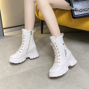 White Platform Chunky Boots