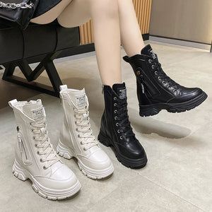 White Platform Chunky Boots