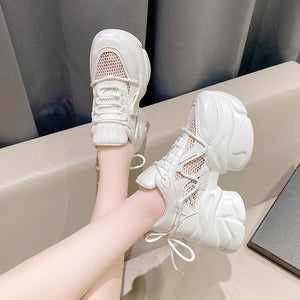White Platform Chunky Sneakers