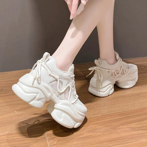 White Platform Chunky Sneakers
