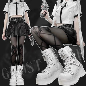 White Platform Costume Boots