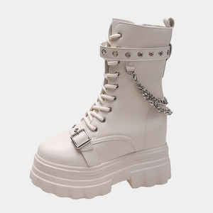 Long White Platform Boots