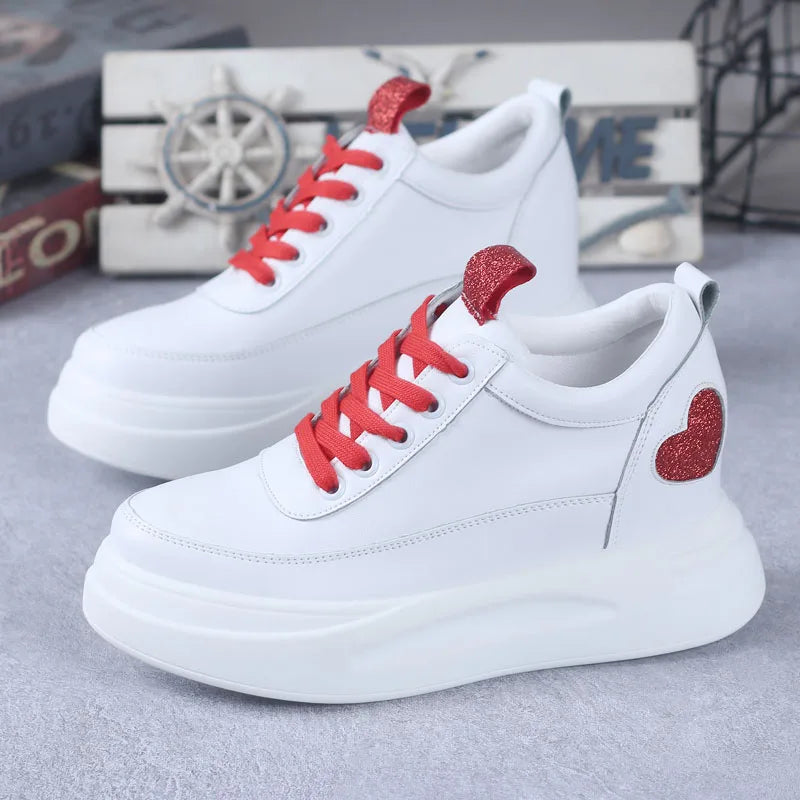 Comfortable white platform best sale sneakers