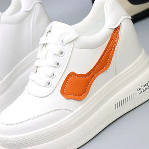White Platform Wedge Sneakers