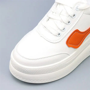 White Platform Wedge Sneakers