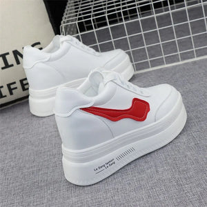 White Platform Wedge Sneakers