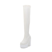 White Platform Womens Party Boots